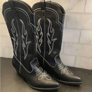 Primark women faux cowboy embroidered boots